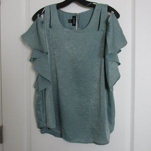 soft shimmery cold shoulder top